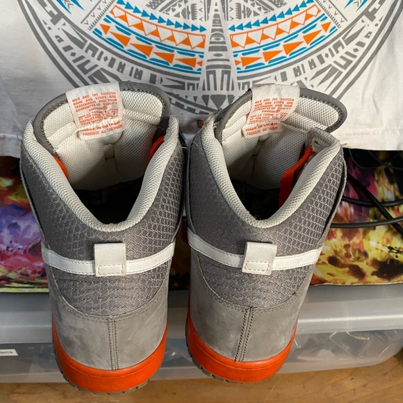 2012 Nike Dunk High Light Charcoal White Team Orange Men’s Size 12 - Picture 4 of 8